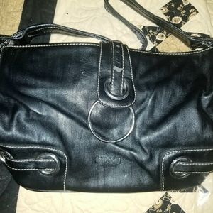 Purse black leather